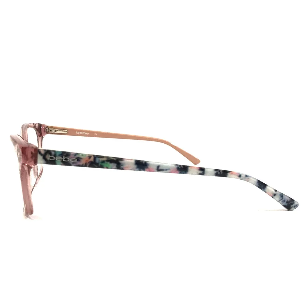 Bebe Eyeglasses Frames BB5163 650 BLUSH CRYSTAL White Cat Eye Full Rim 55-17-135
